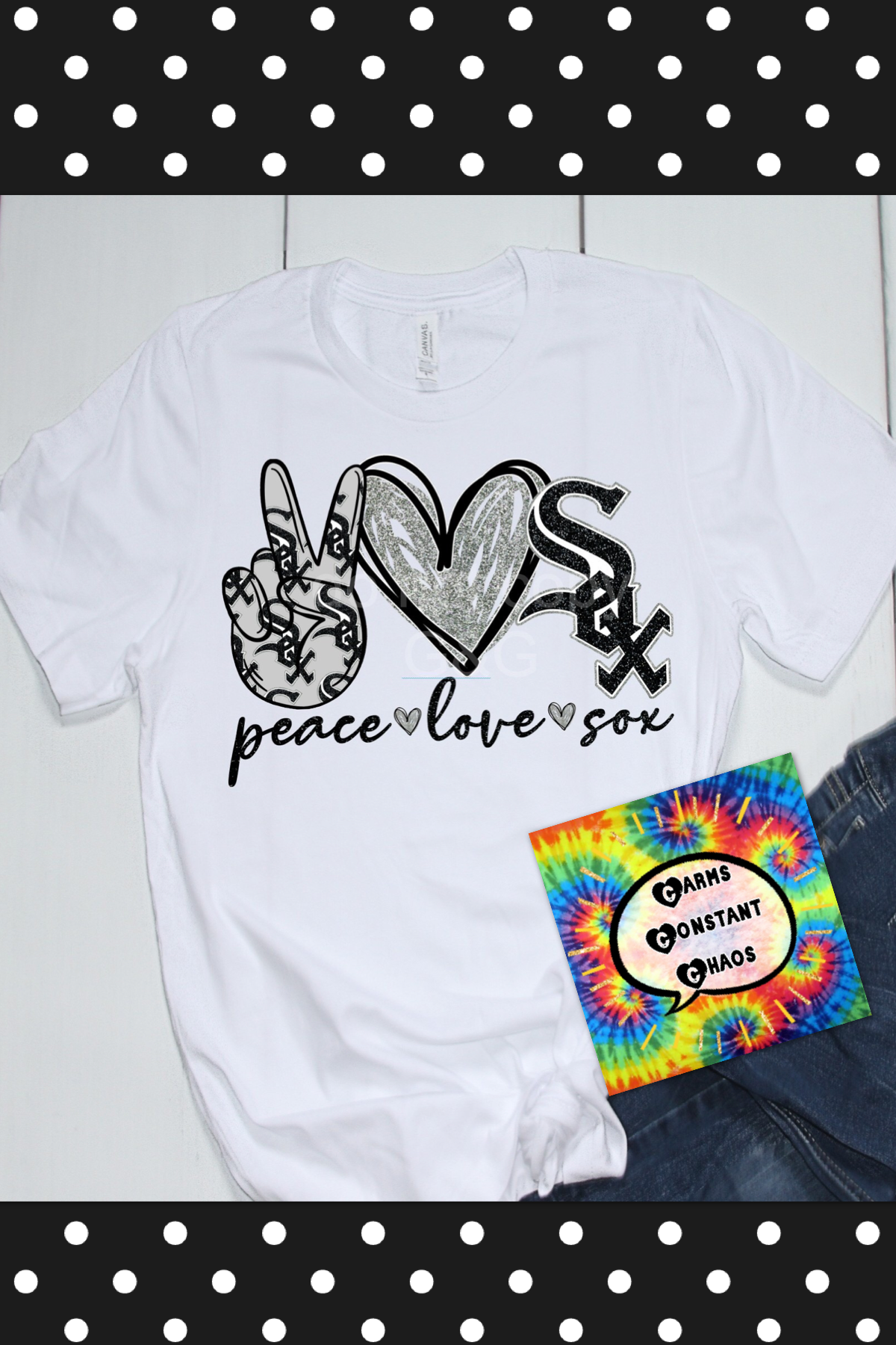 Peace, Love, Cubs Raglan